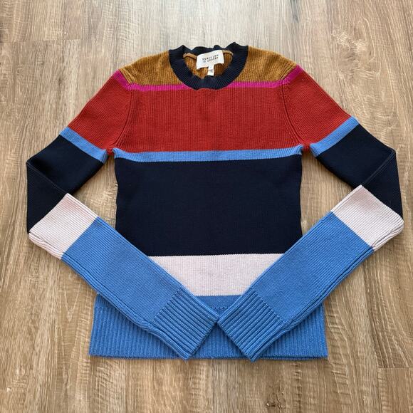 Derek Lam 10 Crosby Striped Colorblock Sweater Womens Small Wool Knit - Picture 4 of 15